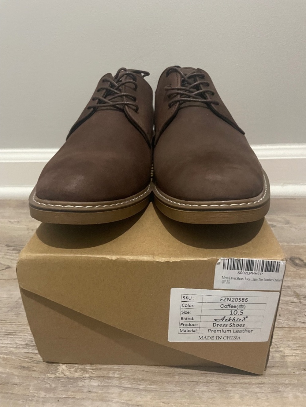 Men’s Arkbird Coffee Brown Leather Dress Shoes – Size 10.5